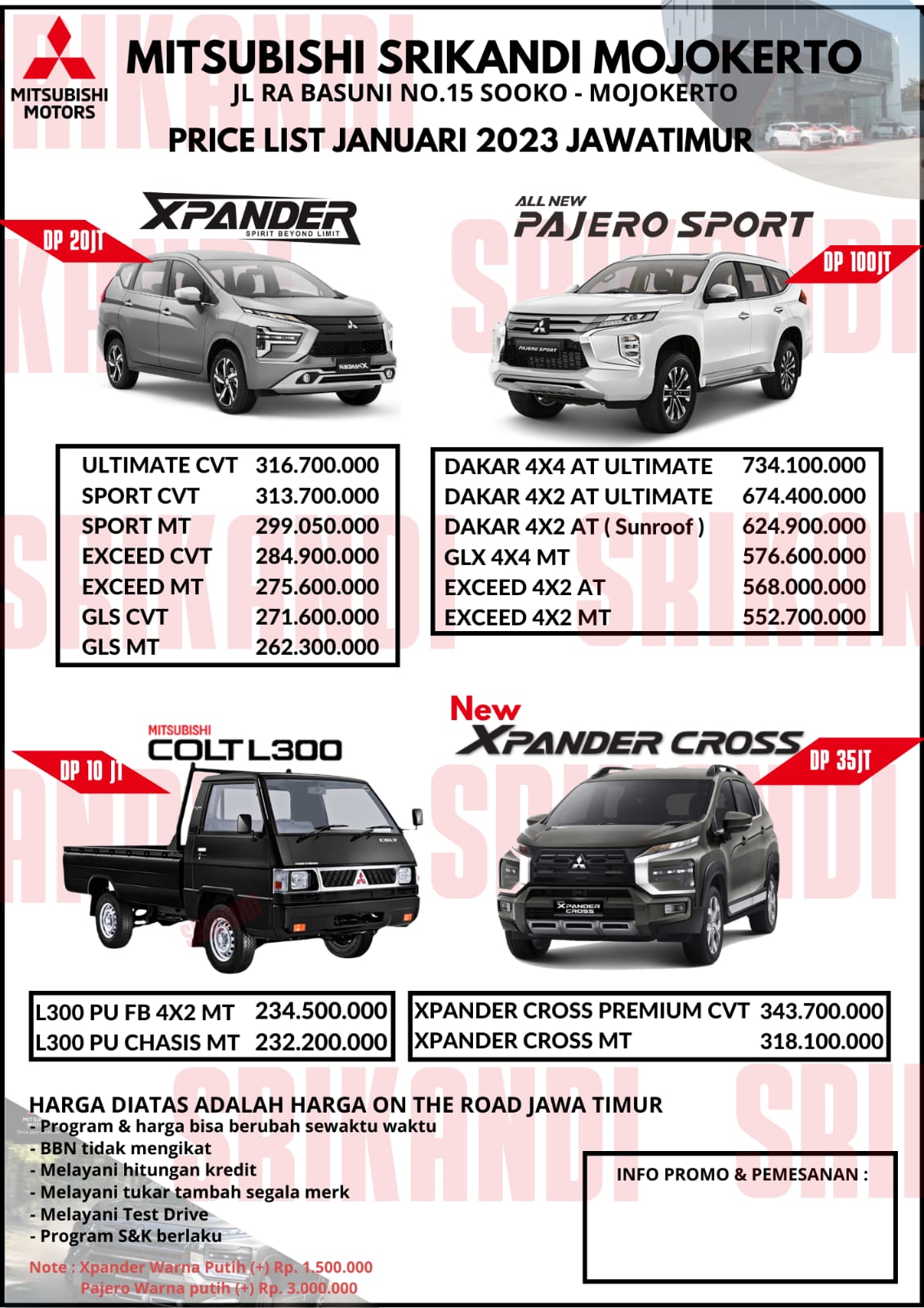Price List Mitsubishi Mojokerto